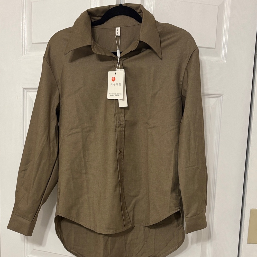 Brown Button-Up Shirt